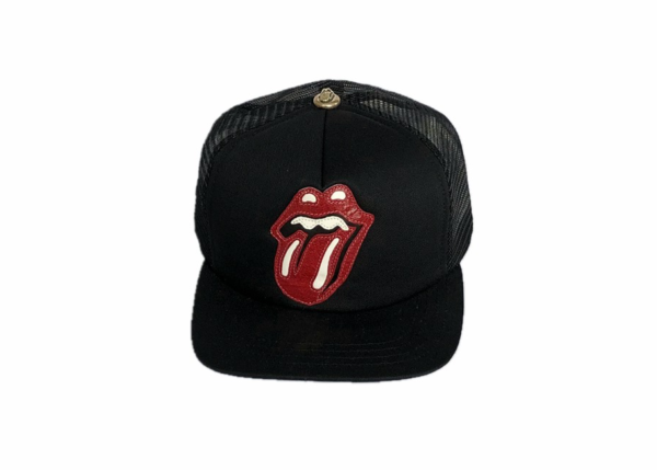 Chrome Hearts x Rolling Stones Leather Patch Trucker Hat – Black