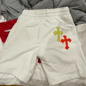 chrome hearts multi colored cross shorts